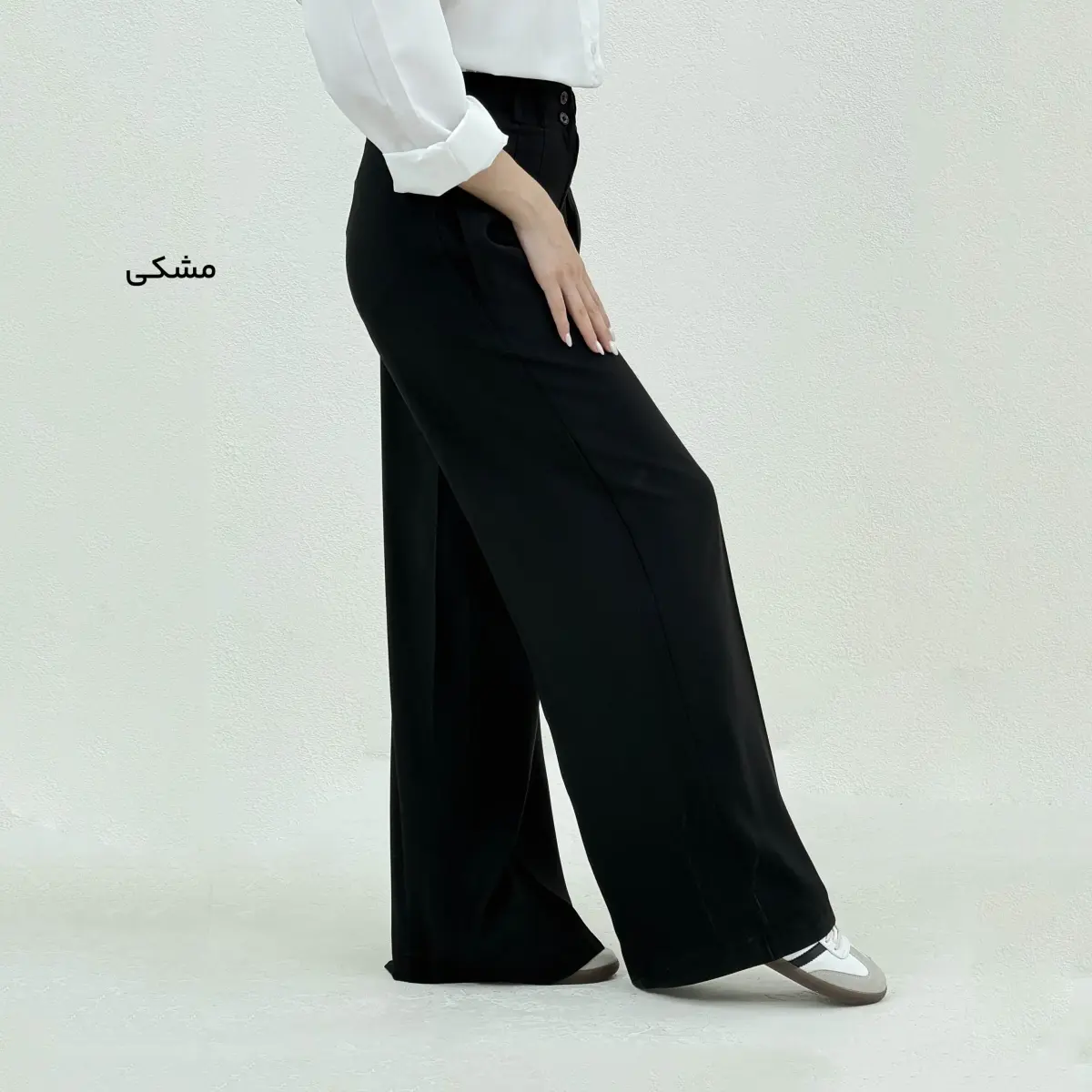 شلوار پارچه ای زنانه سیلک جلو دکمه