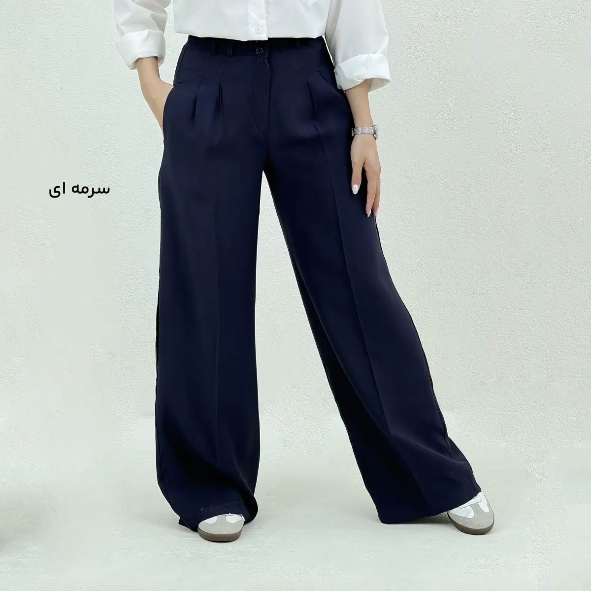 شلوار پارچه ای زنانه سیلک جلو دکمه