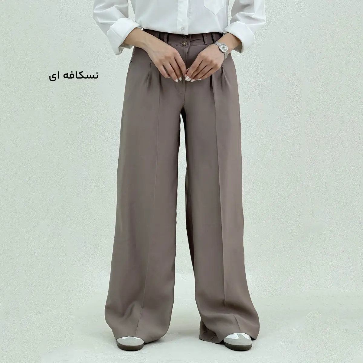 شلوار پارچه ای زنانه سیلک جلو دکمه