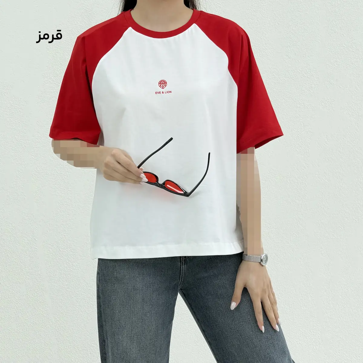 تیشرت زنانه دو رنگ LION
