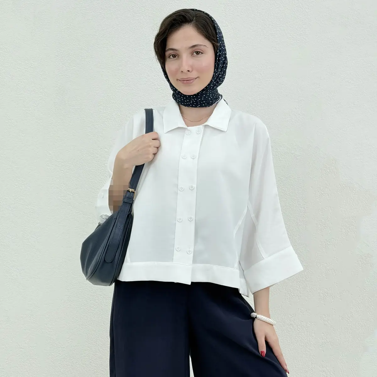 شومیز زنانه سیلک دو دکمه