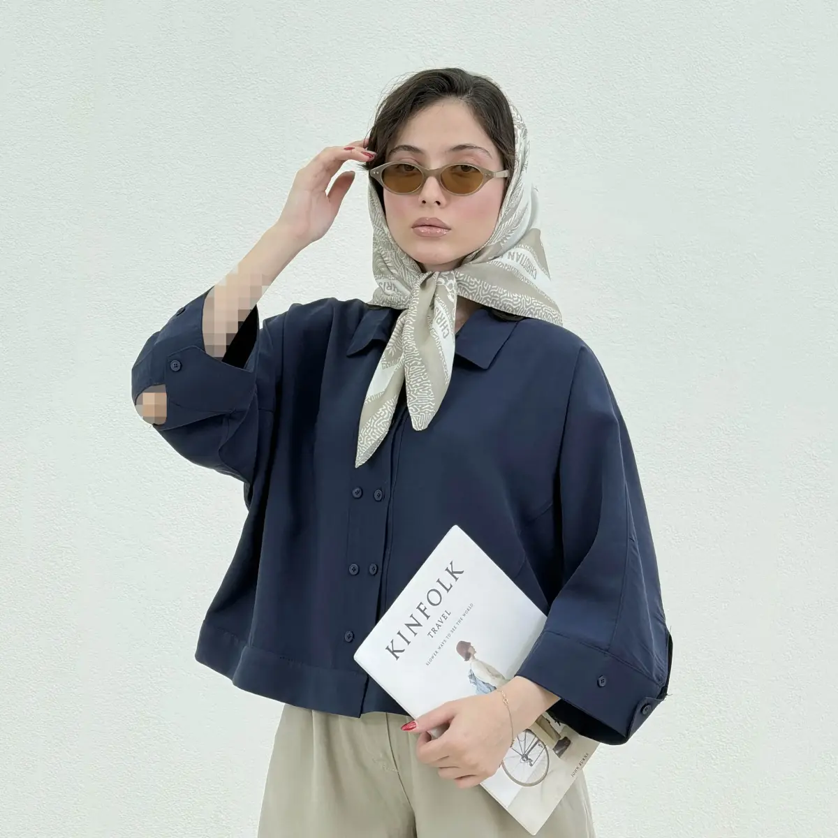 شومیز زنانه سیلک دو دکمه