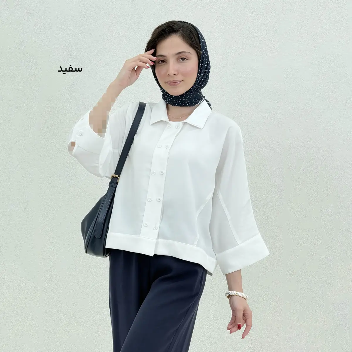شومیز زنانه سیلک دو دکمه