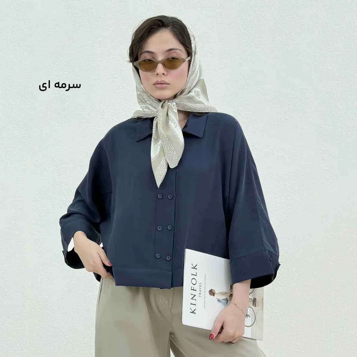 شومیز زنانه سیلک دو دکمه
