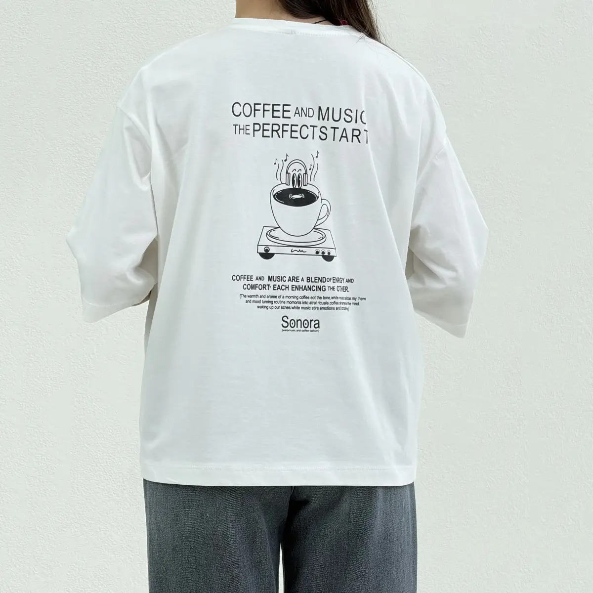 تیشرت زنانه باکسی coffee