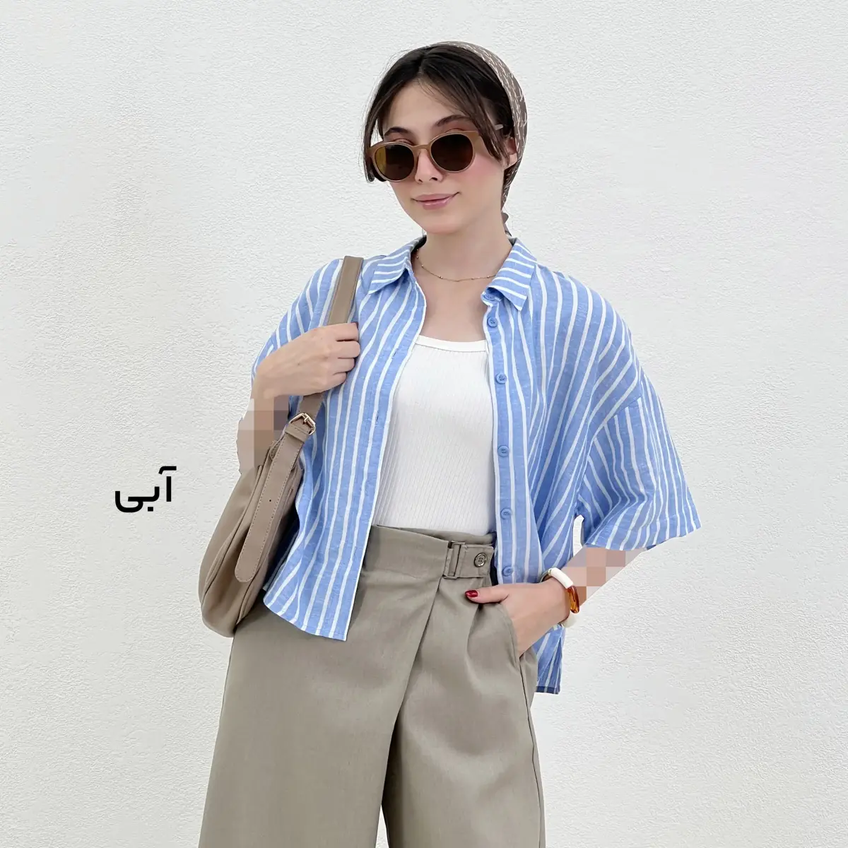 شومیز زنانه لینن یقه مردانه