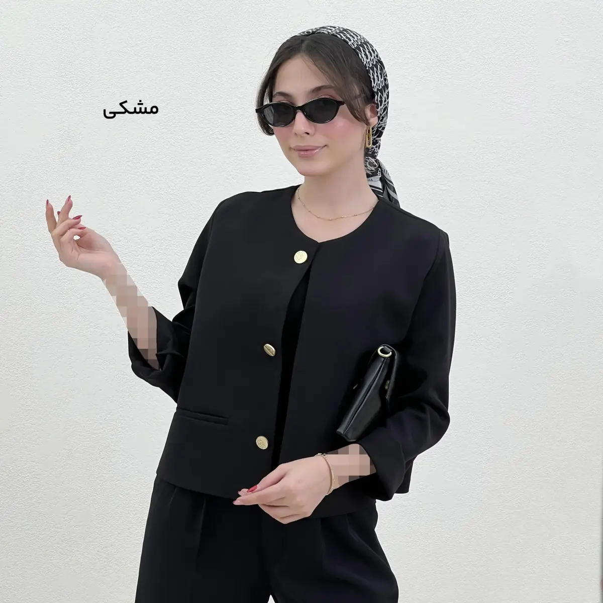 کت کراپ زنانه دکمه نما