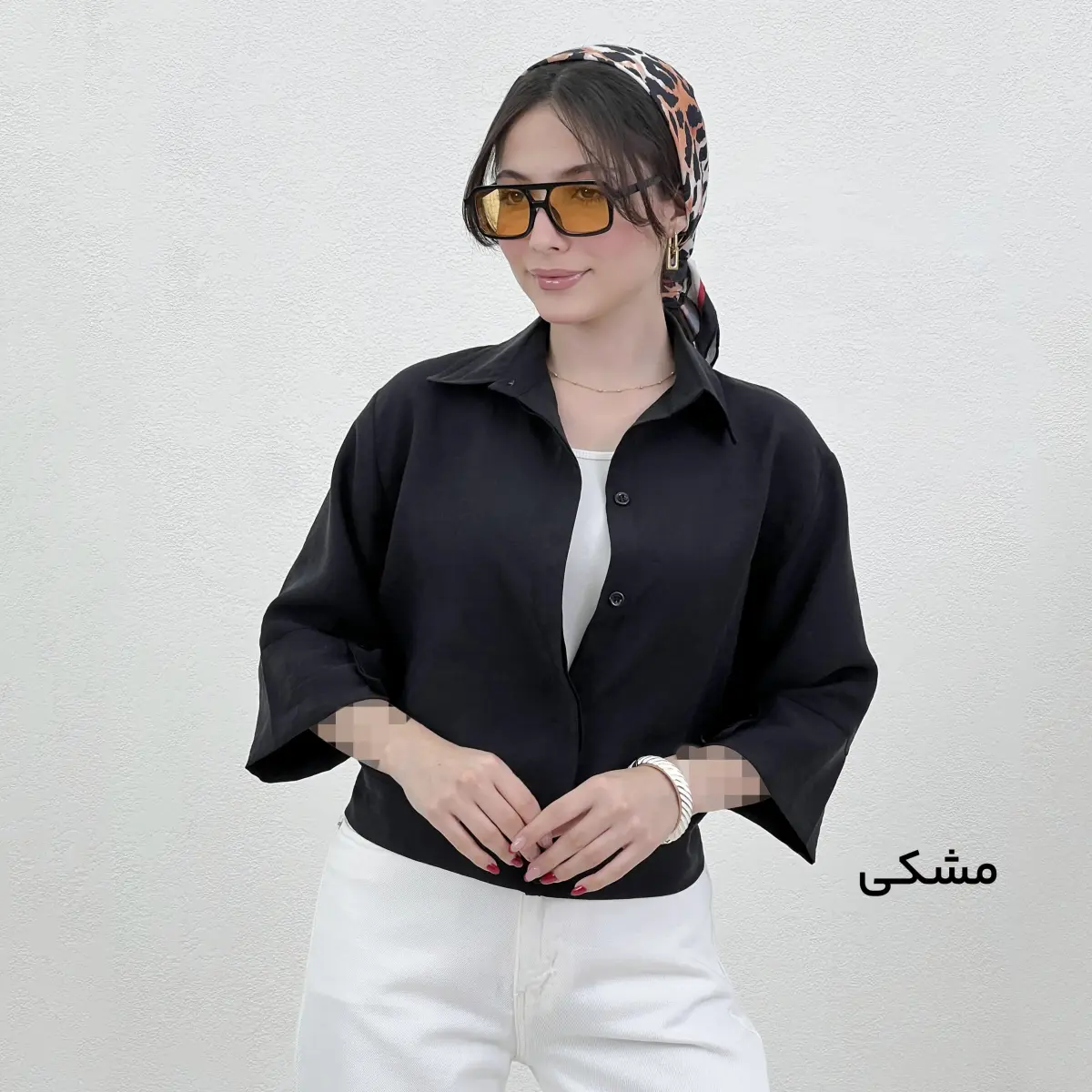 شومیز کراپ زنانه سیلک پری