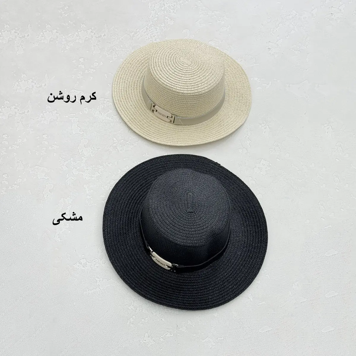 کلاه حصیری زنانه کمربند چرم