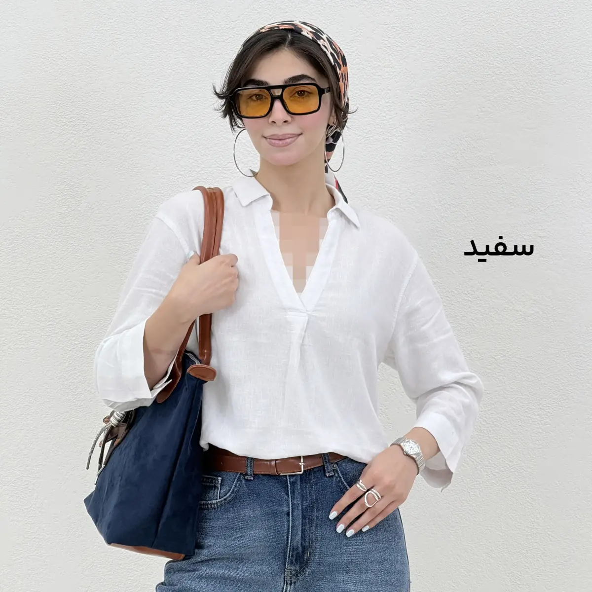 شومیز زنانه لینن جلو بسته