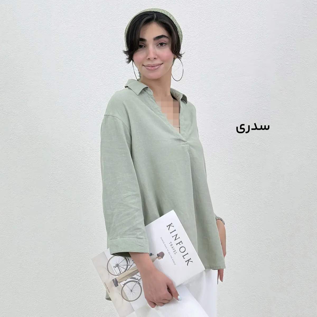 شومیز زنانه لینن جلو بسته