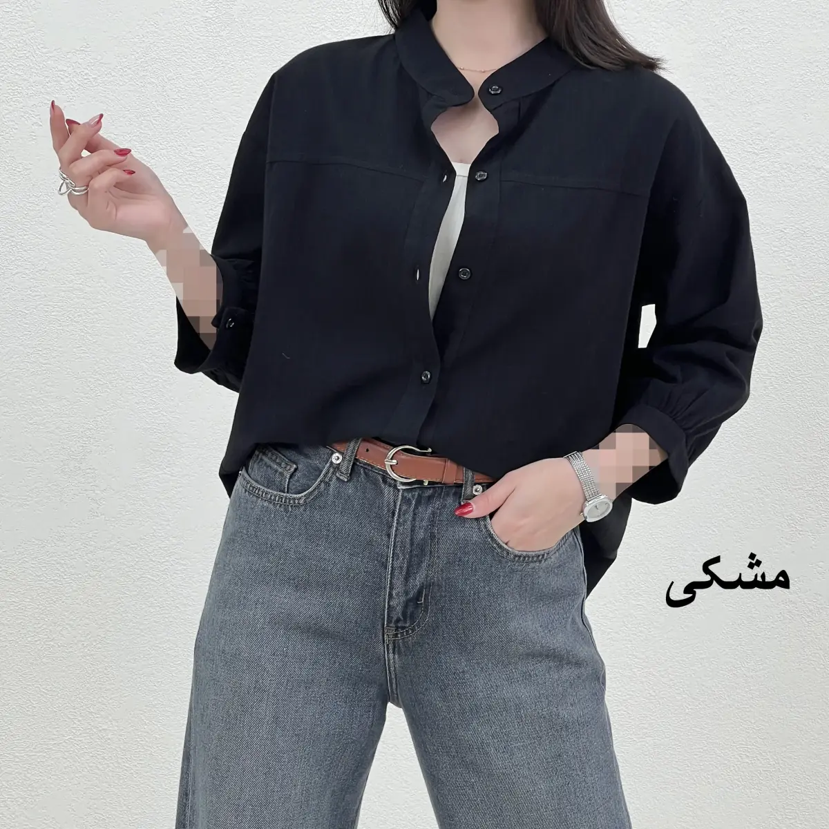 شومیز زنانه لینن یقه فرنچ
