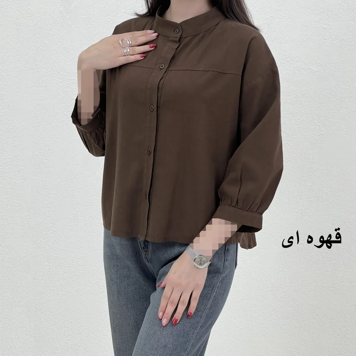شومیز زنانه لینن یقه فرنچ