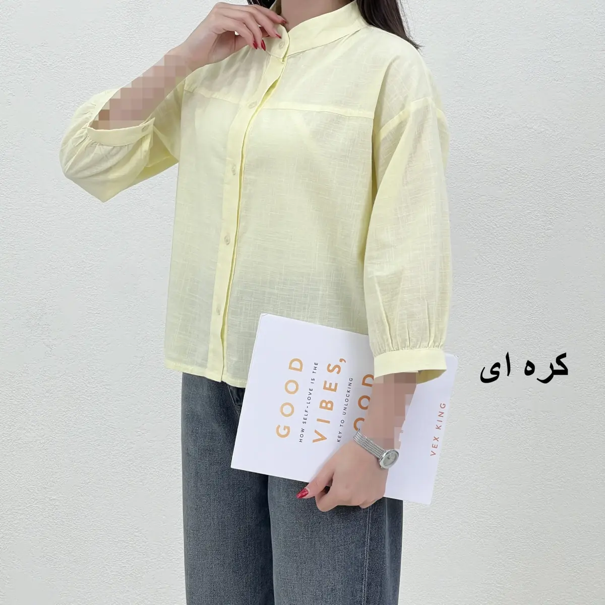 شومیز زنانه لینن یقه فرنچ