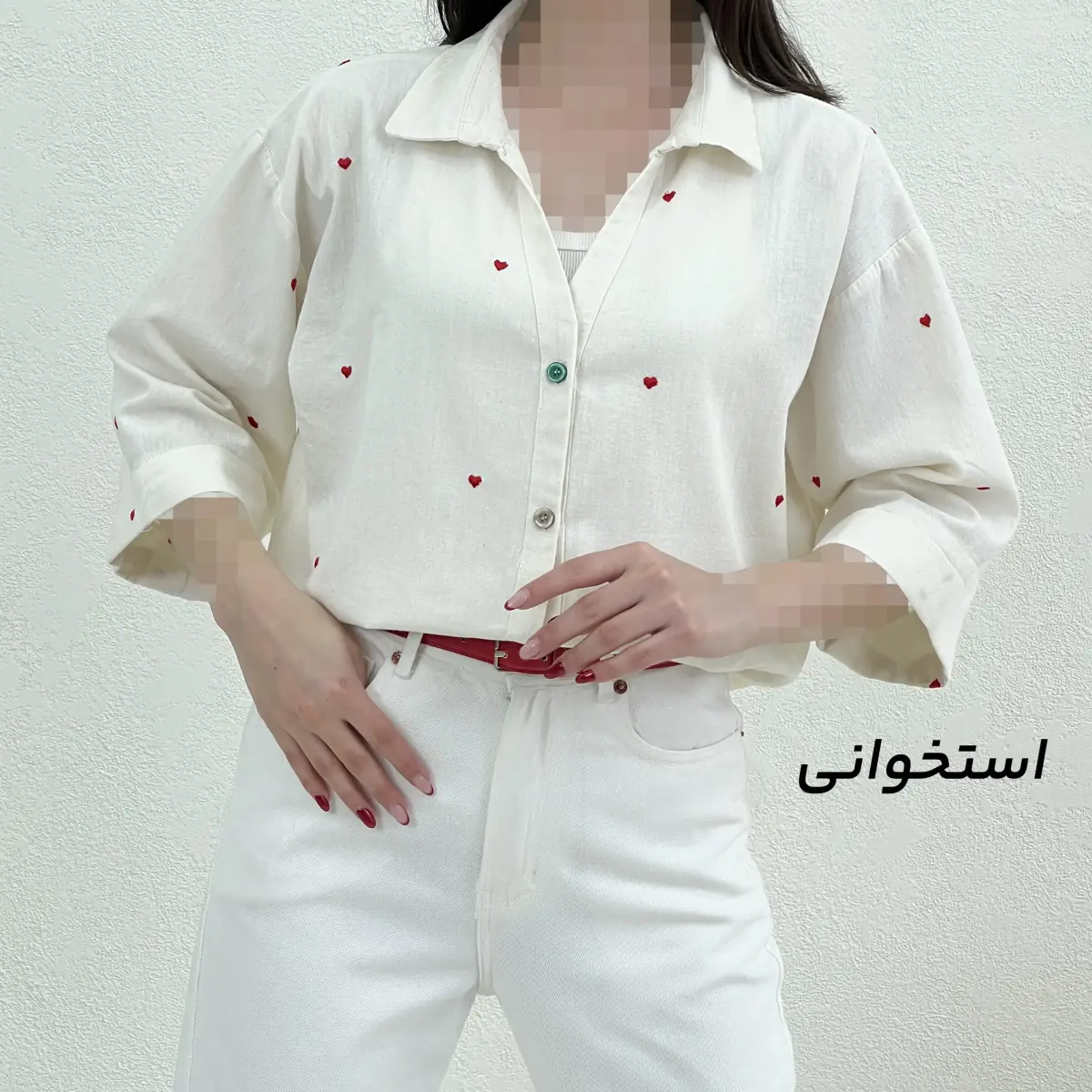 شومیز زنانه طرح قلب