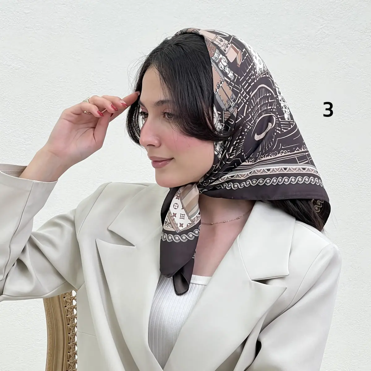 مینی اسکارف زنانه ساتن LV