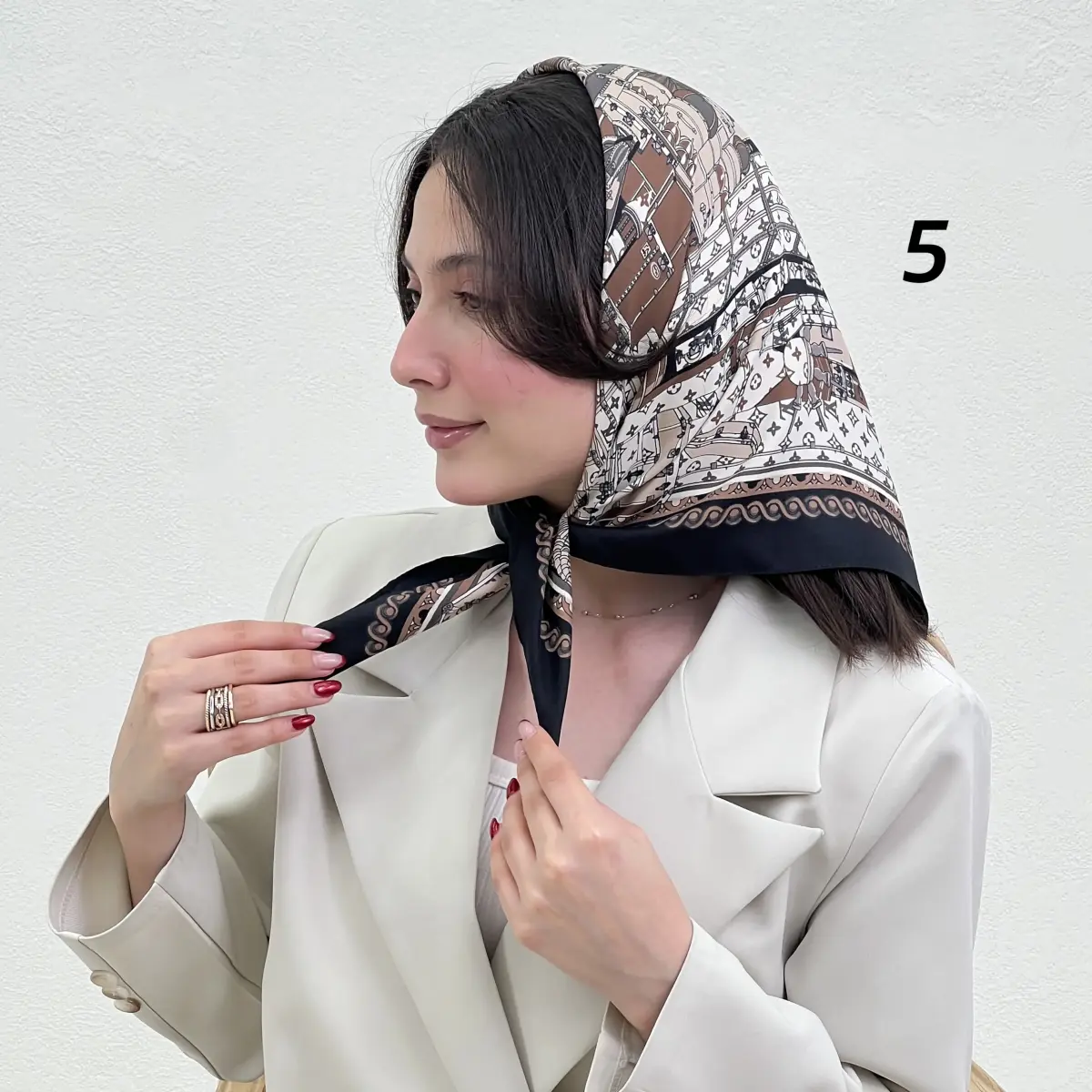 مینی اسکارف زنانه ساتن LV