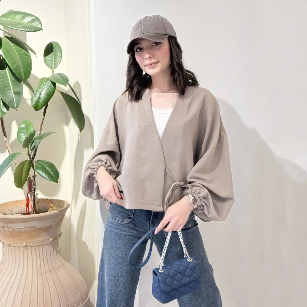 شومیز زنانه سیلک بغل بندی