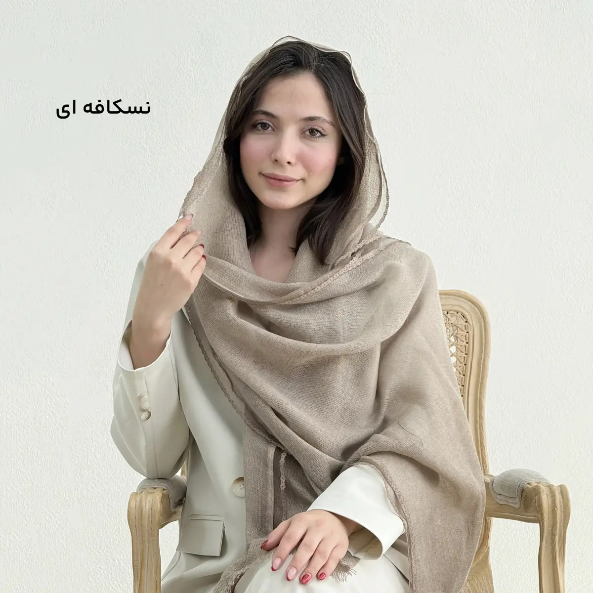 شال زنانه لبه توری | آی بولک