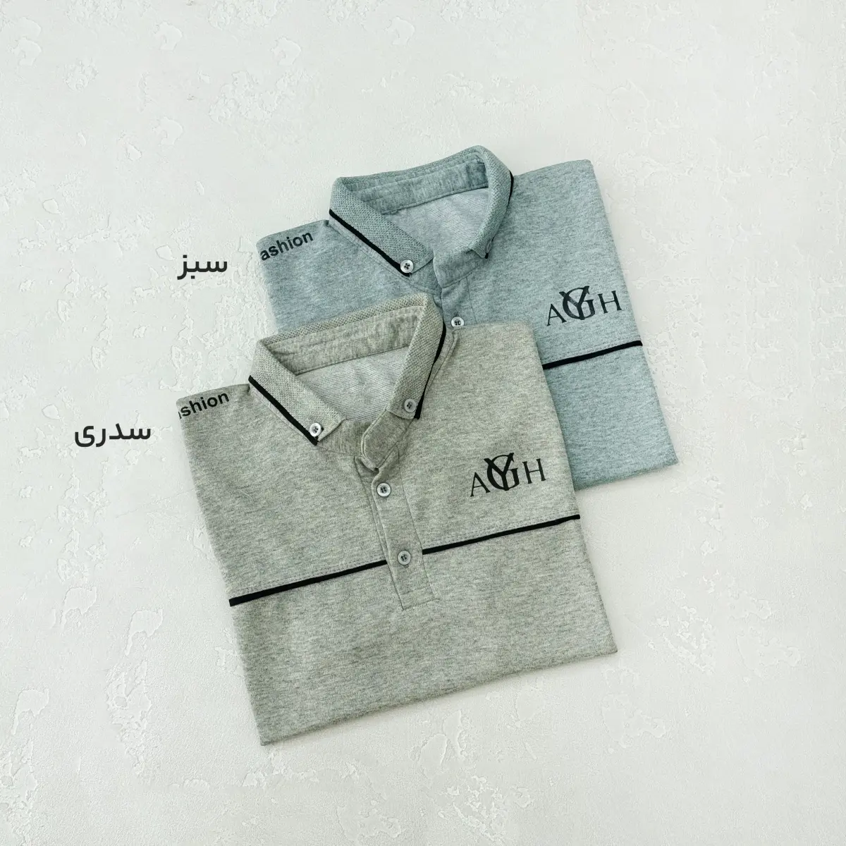 تیشرت مردانه دو دکمه ملانژ