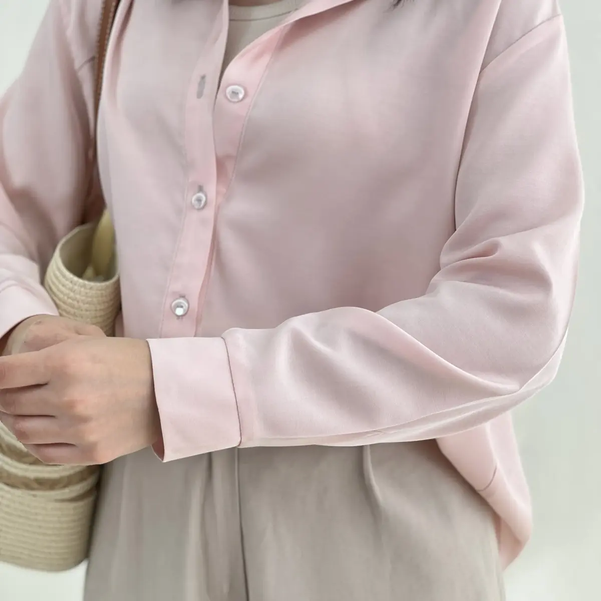 شومیز زنانه سیلک یقه مردانه