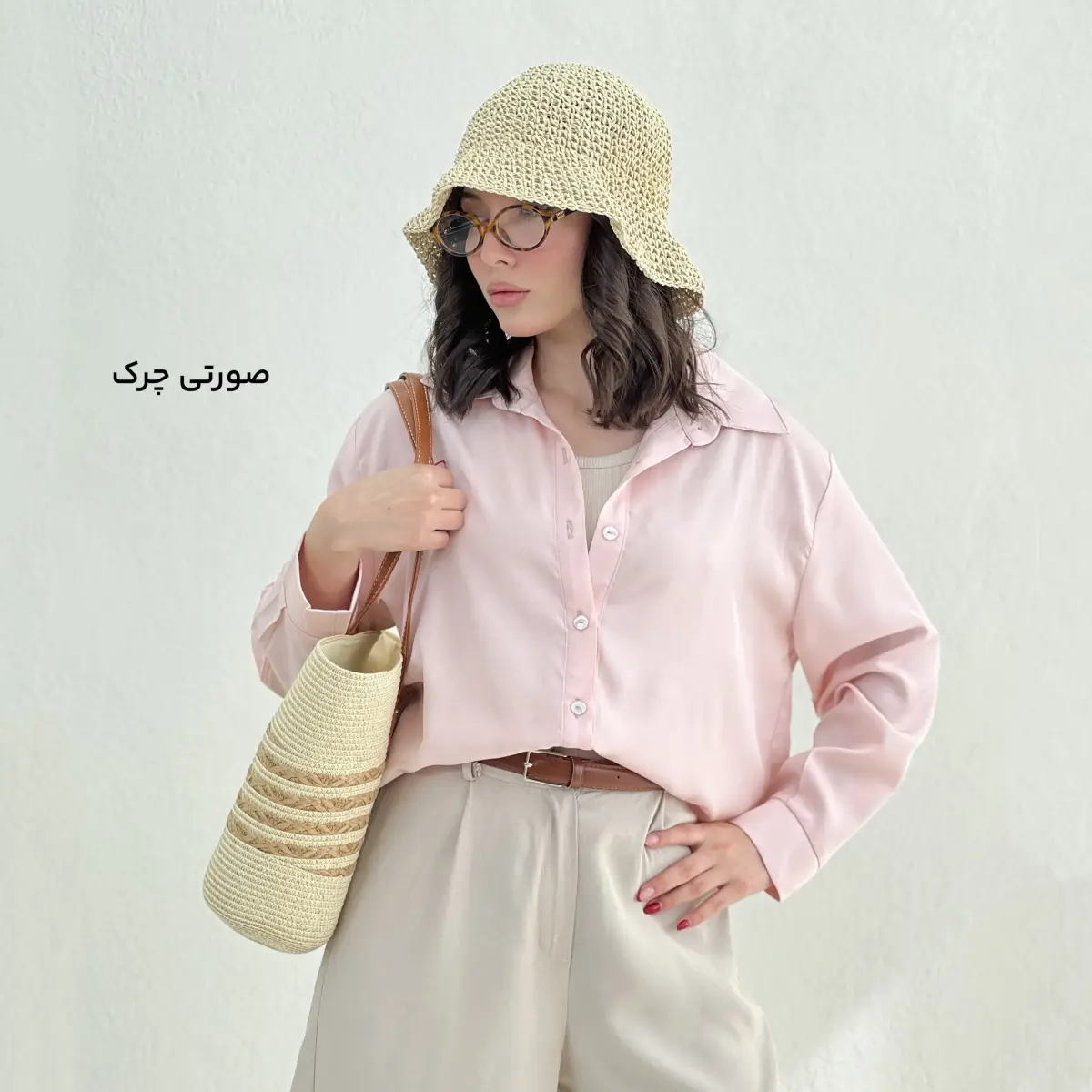 شومیز زنانه سیلک یقه مردانه