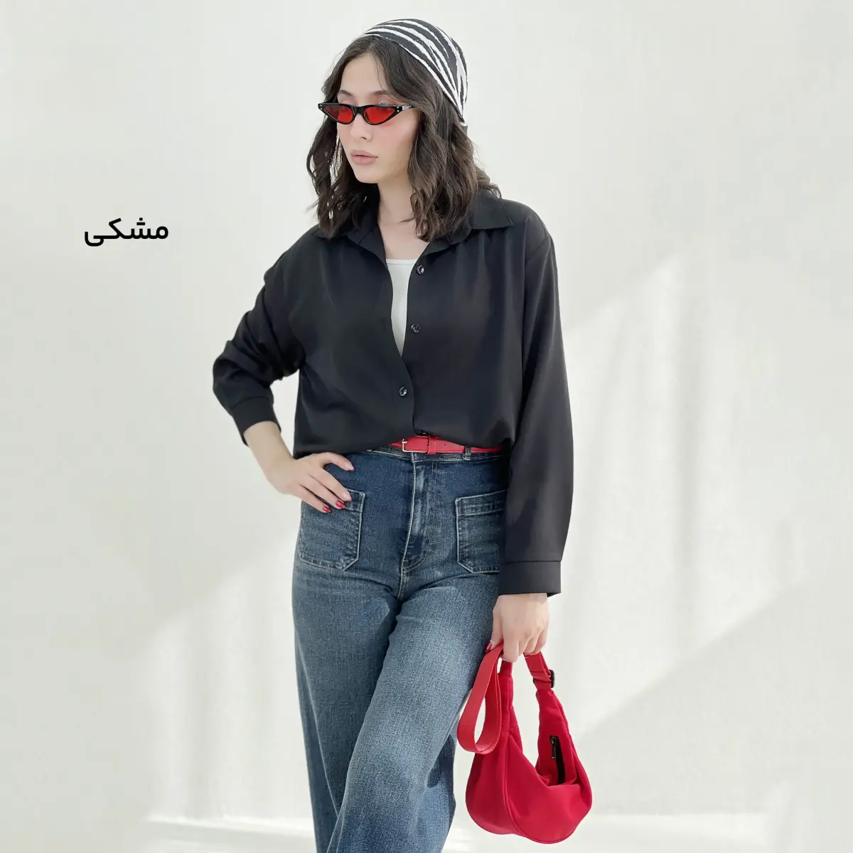 شومیز زنانه سیلک یقه مردانه