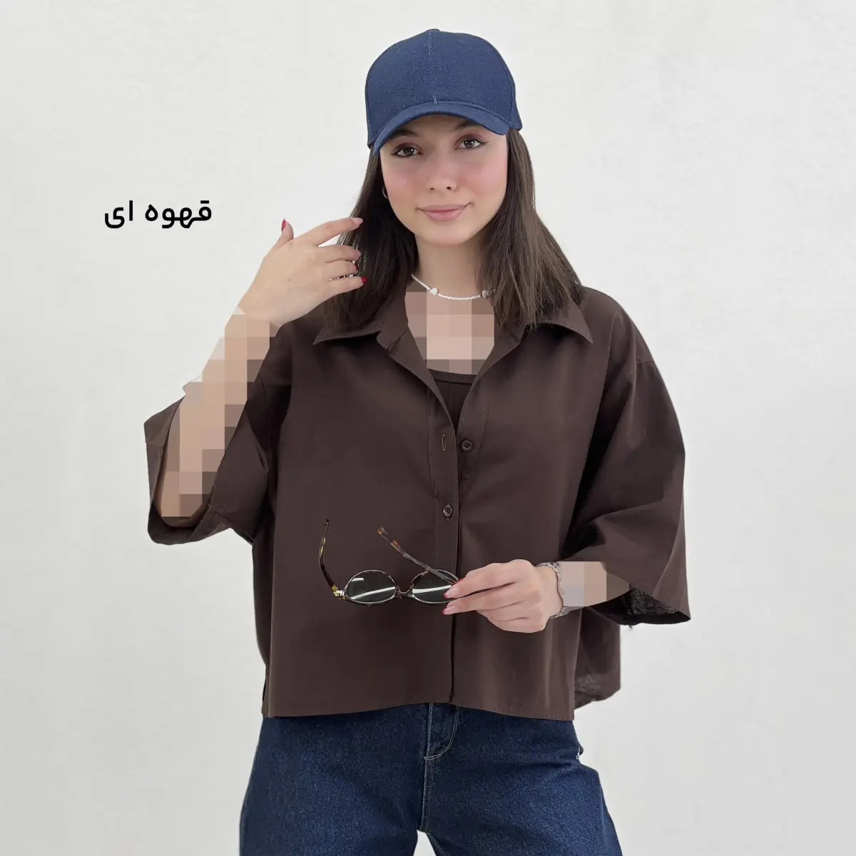 شومیز کراپ زنانه لینن | آی بولک