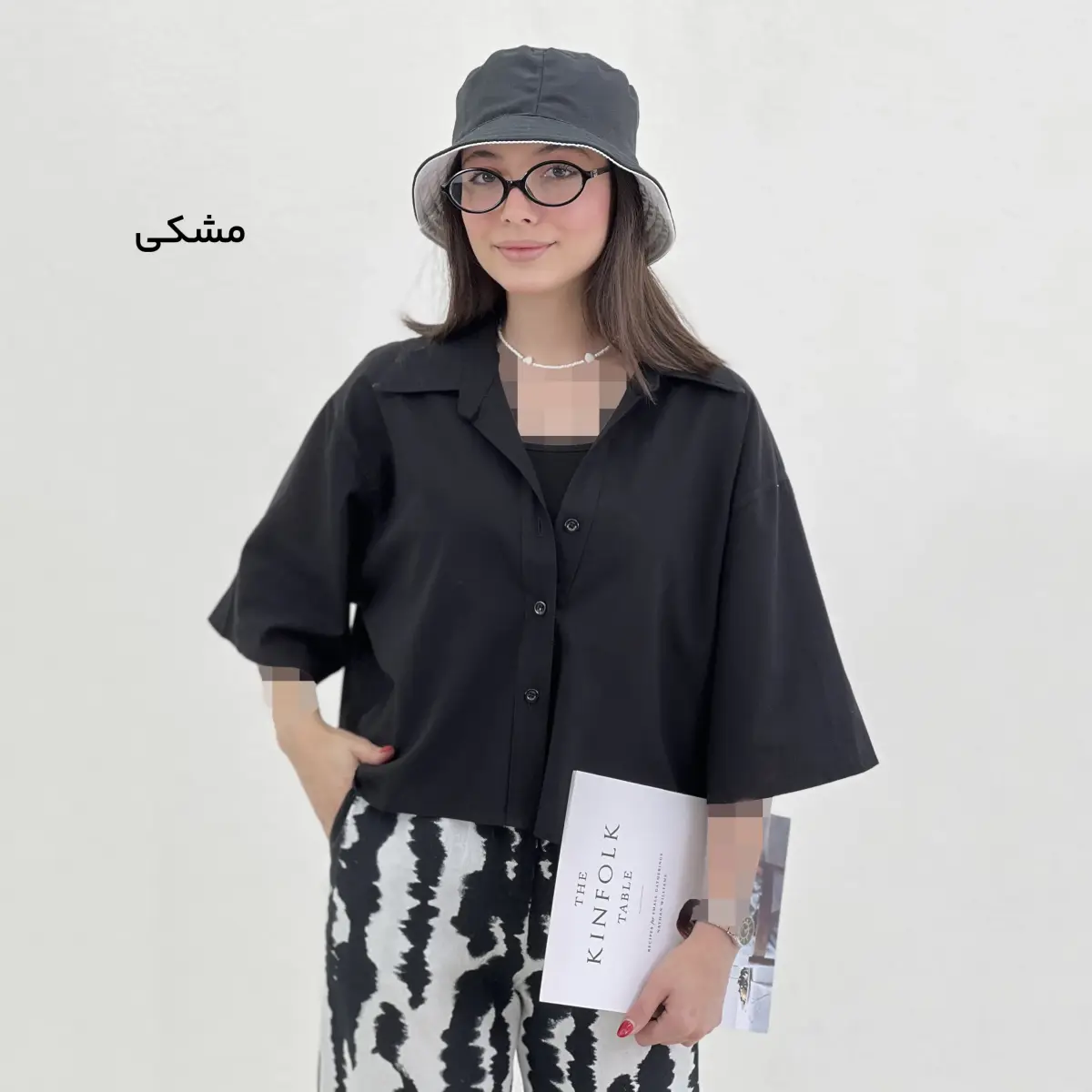 شومیز کراپ زنانه لینن | آی بولک