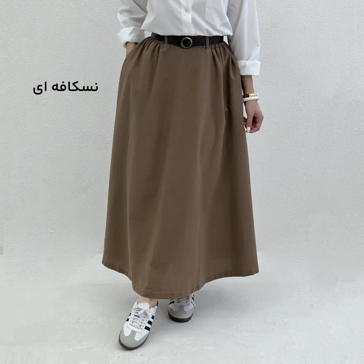 دامن زنانه لینن کمربند دار | آی بولک