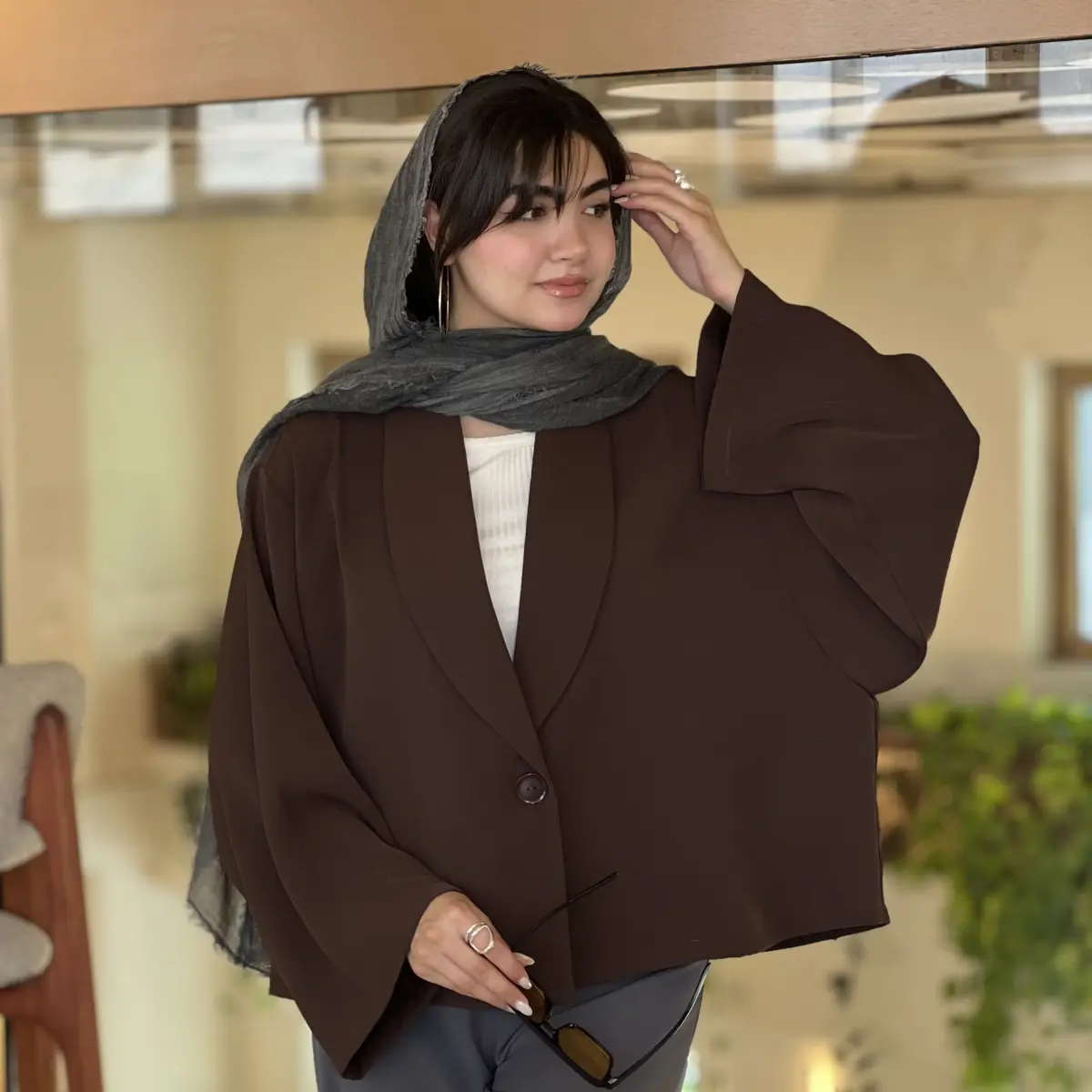 کت قواره دار زنانه یقه آرشال | آی بولک