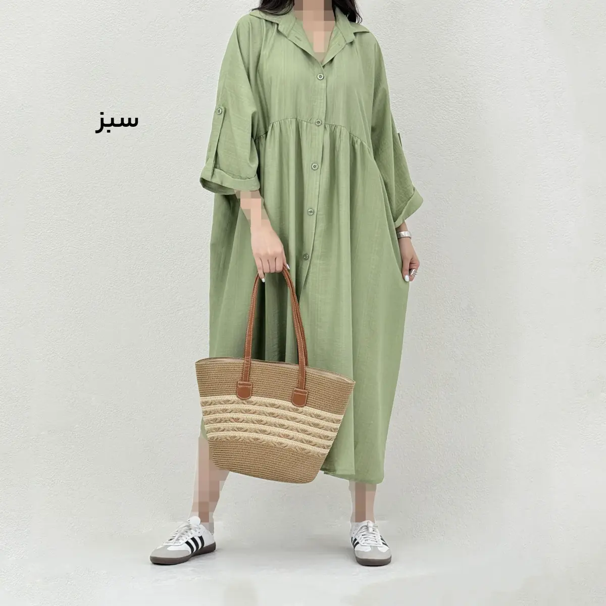 پیراهن زنانه قواره دار بابوس ساحلی | آی بولک