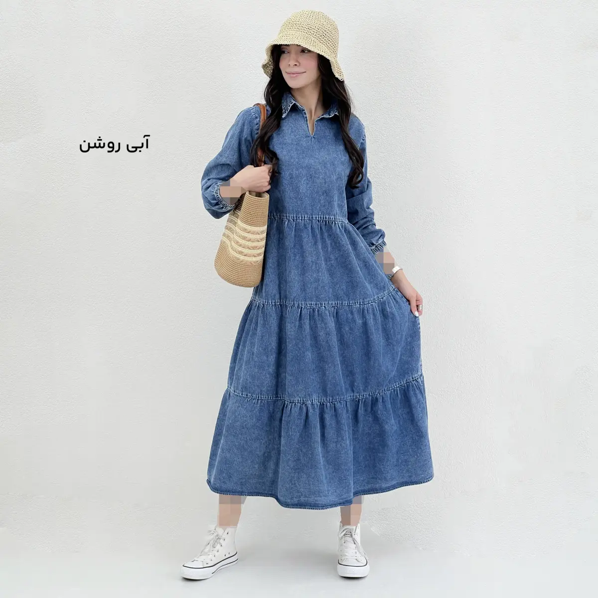 پیراهن زنانه جین طبقه ای| آی بولک