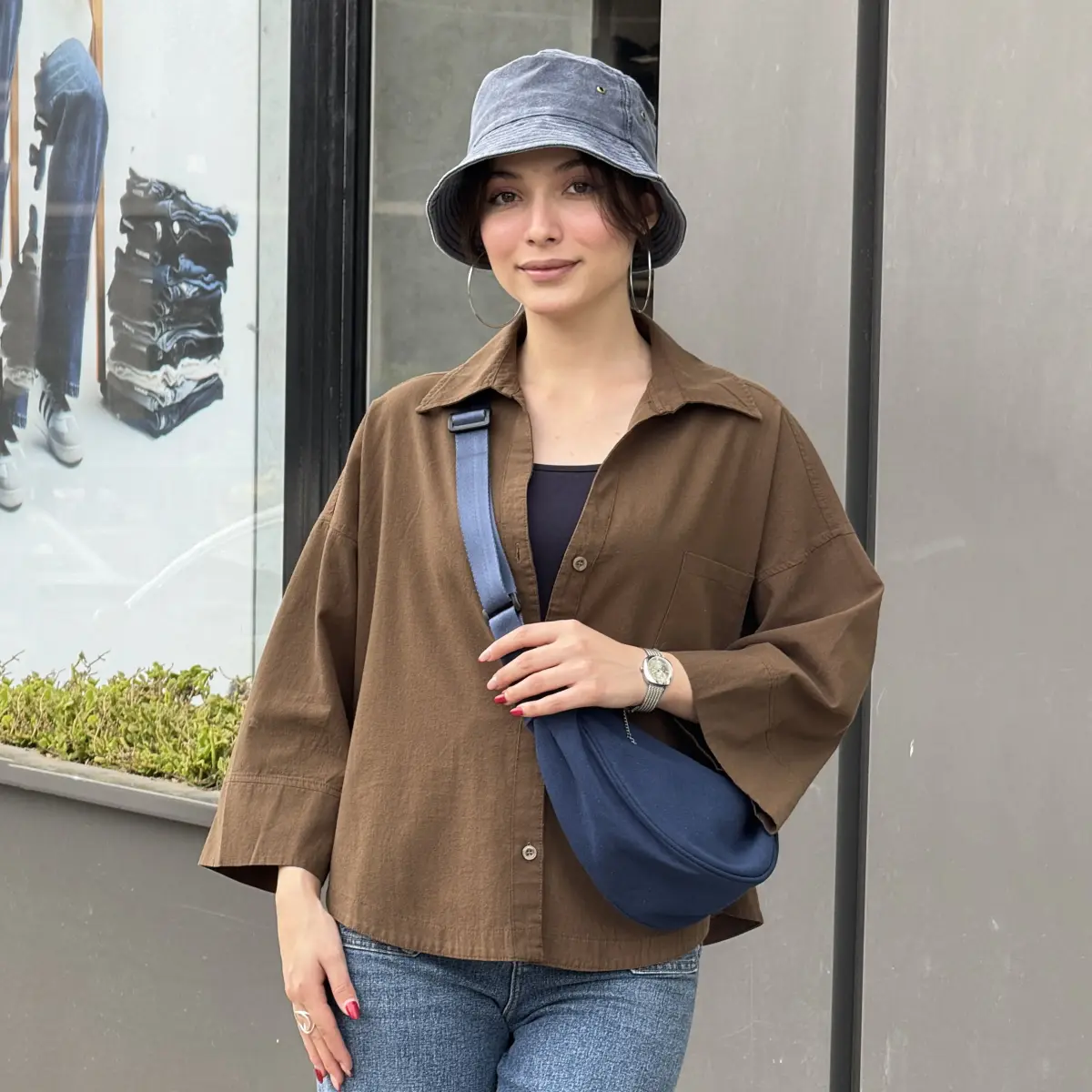 شومیز زنانه باکسی تک جیب | آی بولک