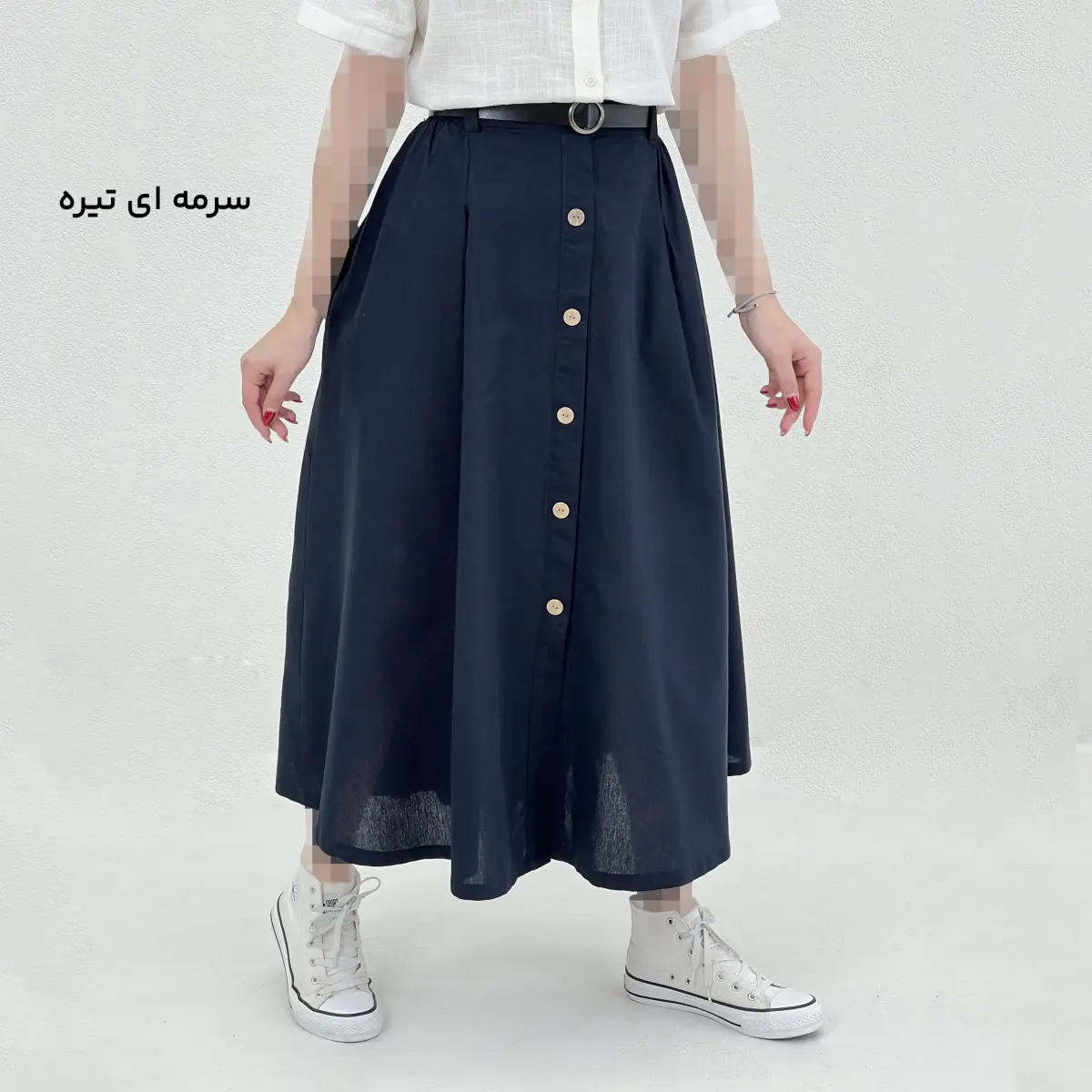 دامن زنانه لینن کمربند دار | آی بولک