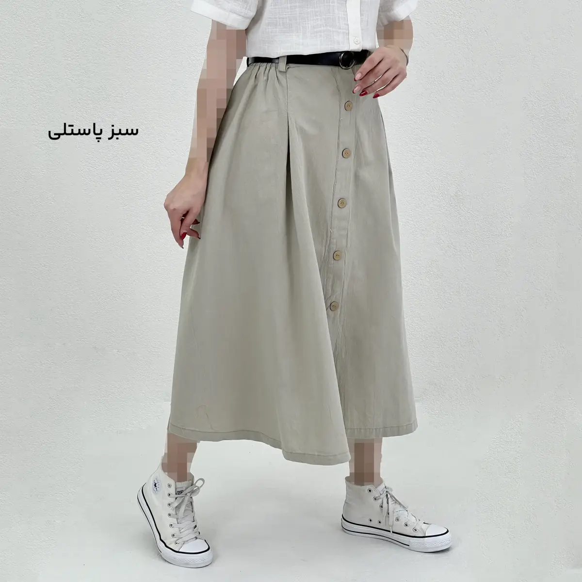دامن زنانه لینن کمربند دار | آی بولک
