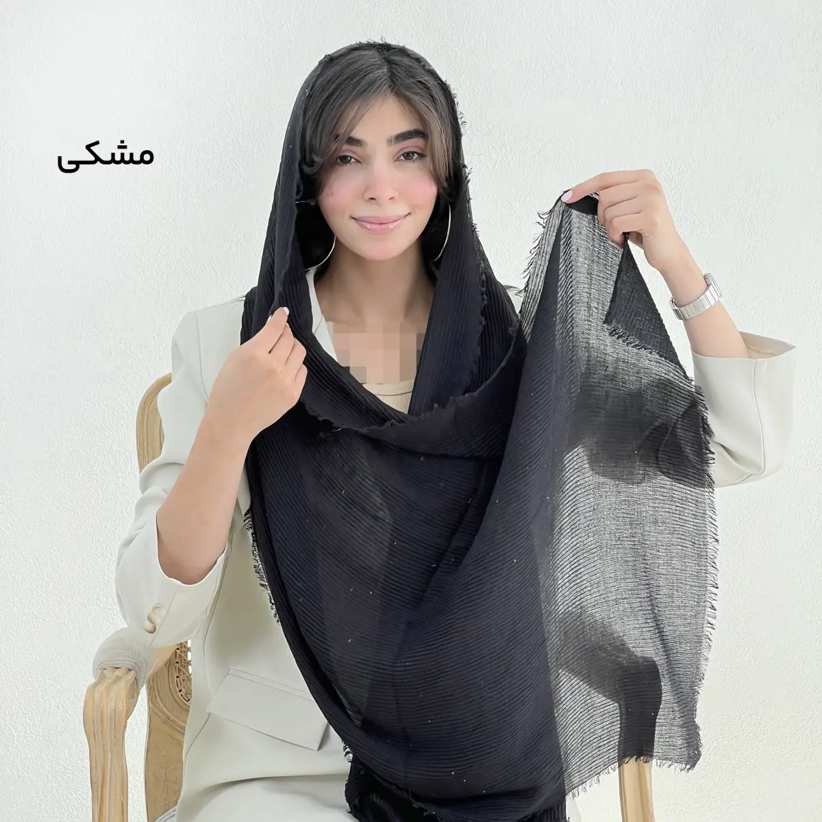 شال زنانه پلیسه دانه رنگی | آی بولک
