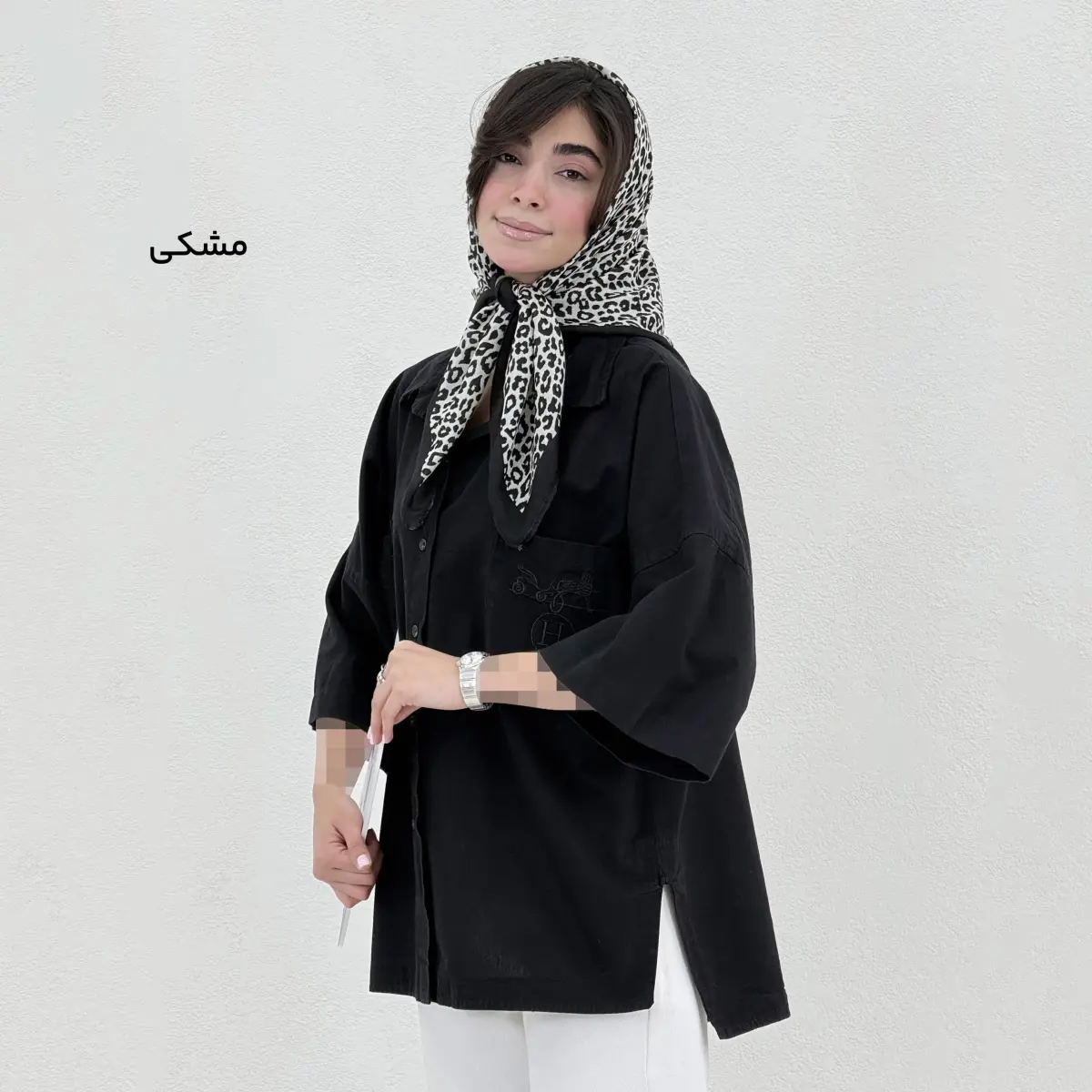 شومیز زنانه باکسی گلدوزی هرمس | آی بولک