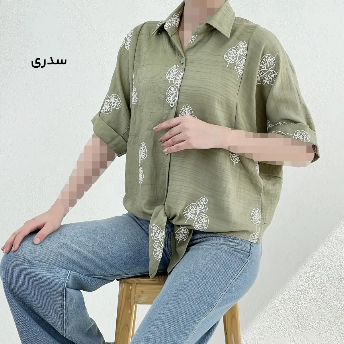 شومیز زنانه جلو گره ای  گلدوزی | آی بولک
