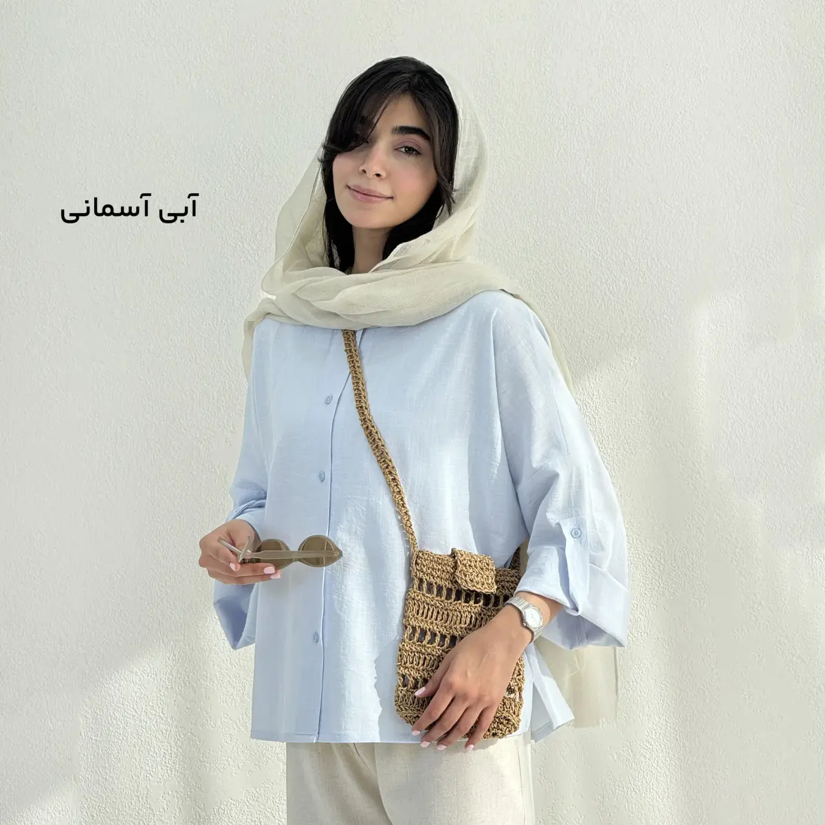 شومیز زنانه لینن یقه گرد | آی بولک
