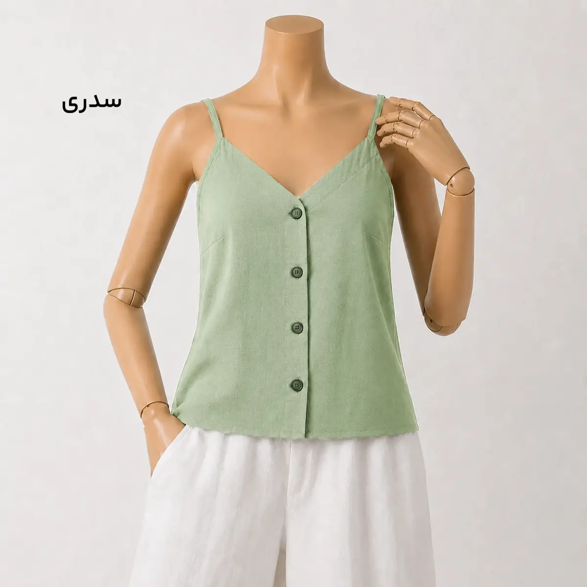 تاپ زنانه لینن جلو دکمه | آی بولک