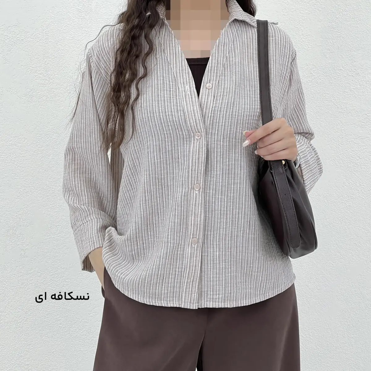 شومیز زنانه لینن راه راه | آی بولک