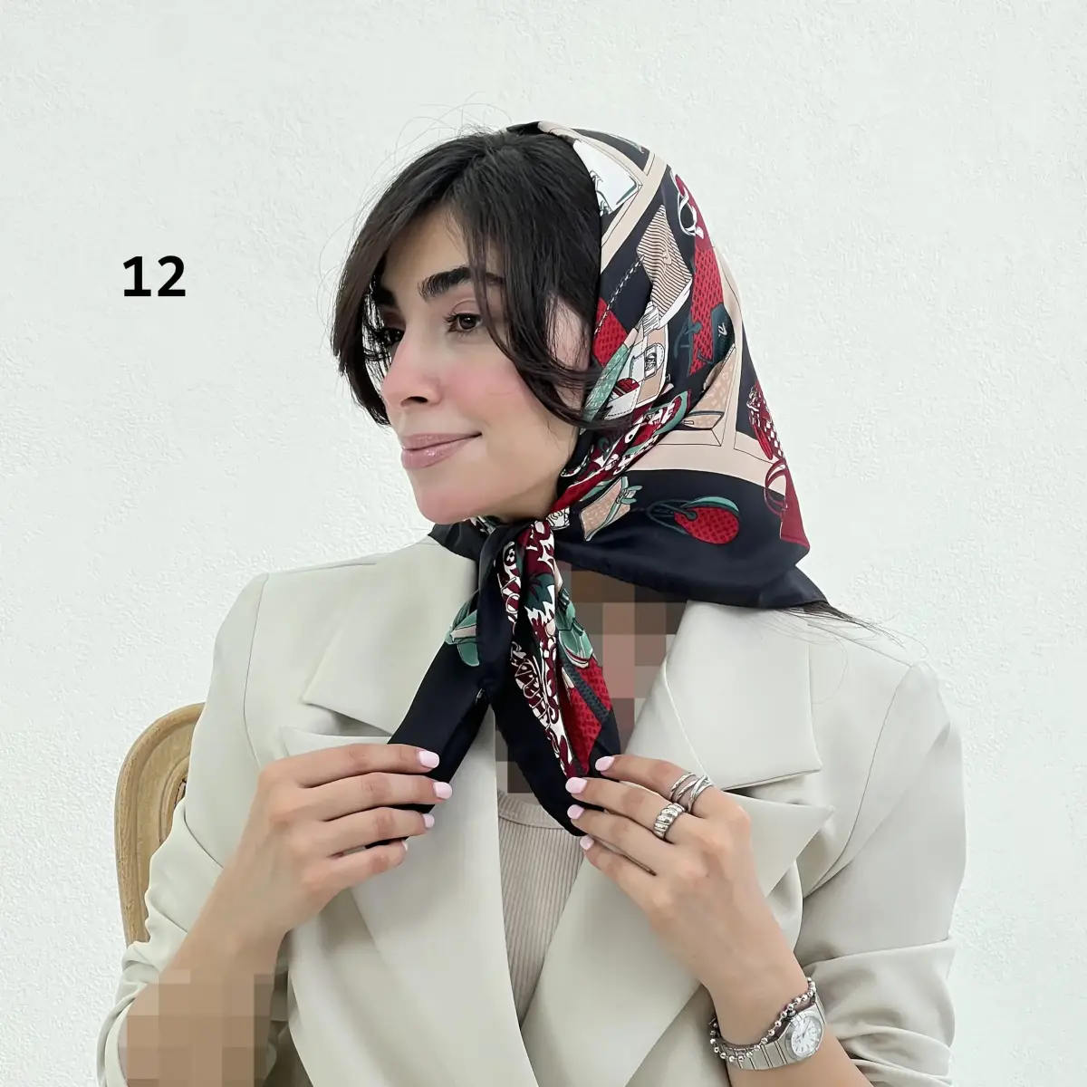 مینی اسکارف زنانه طرح دار | آی بولک