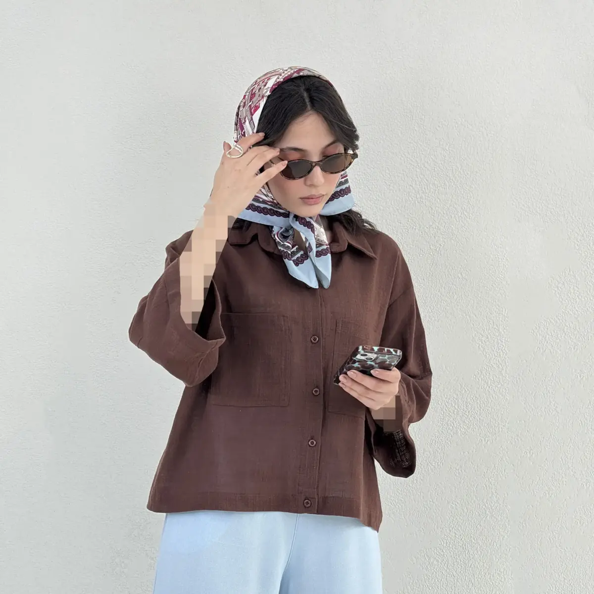 شومیز زنانه لینن دو جیب | آی بولک