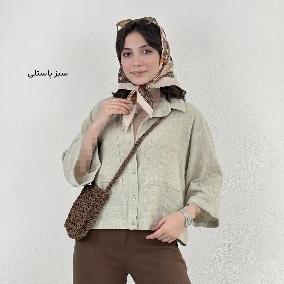 شومیز زنانه لینن دو جیب | آی بولک