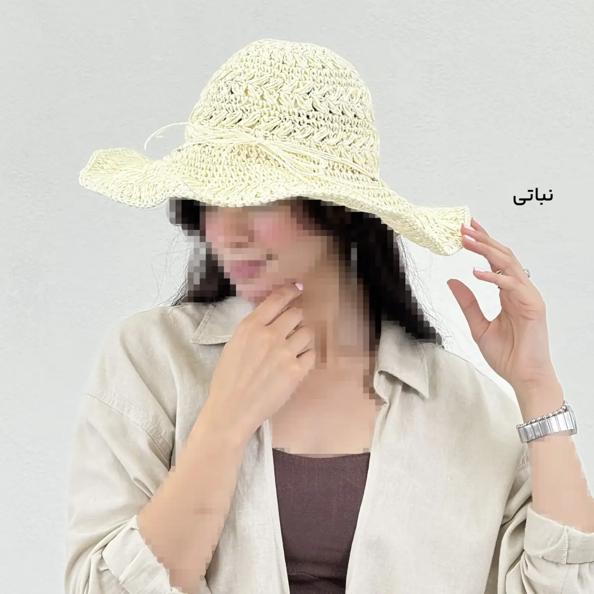 کلاه زنانه رافیا لبه دالبری | آی بولک