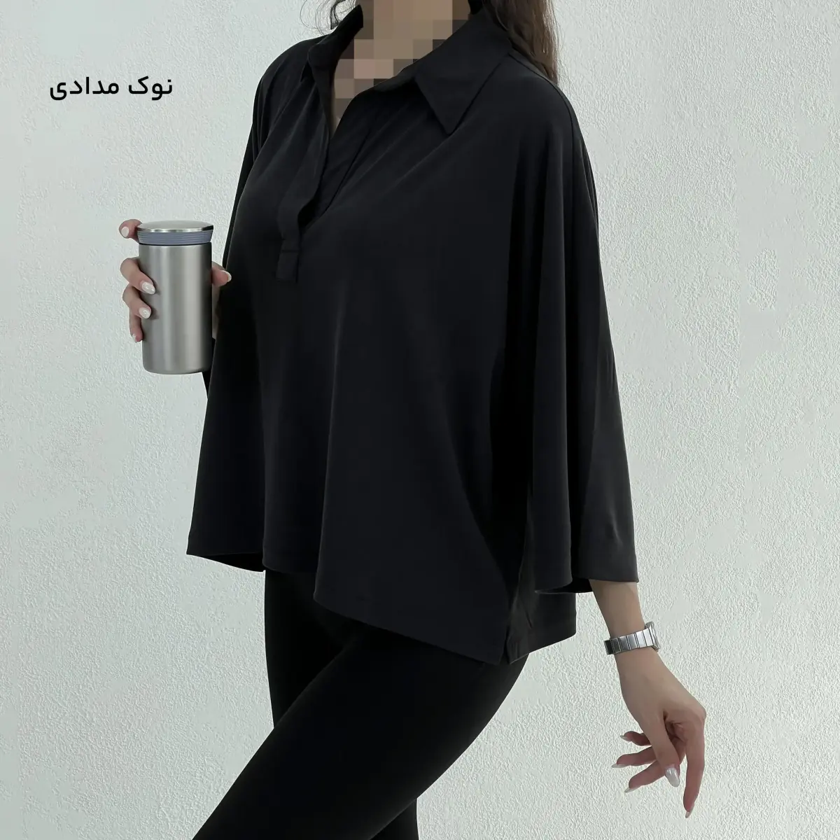 بلوز باکسی زنانه اویشو جلو بسته | آی بولک