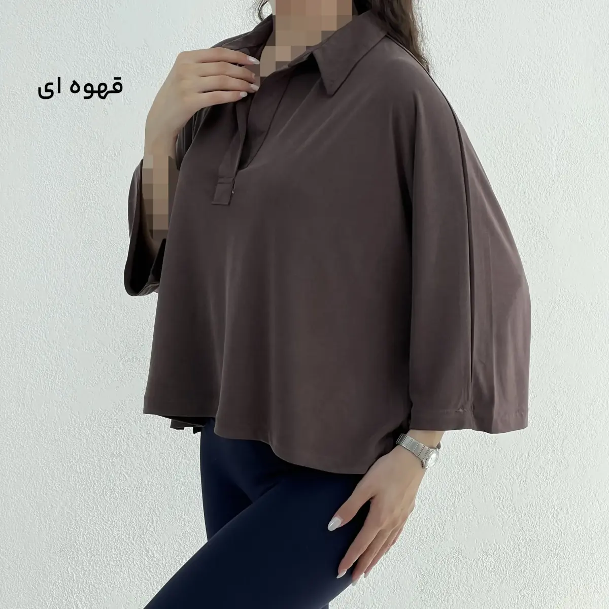 بلوز باکسی زنانه اویشو جلو بسته | آی بولک