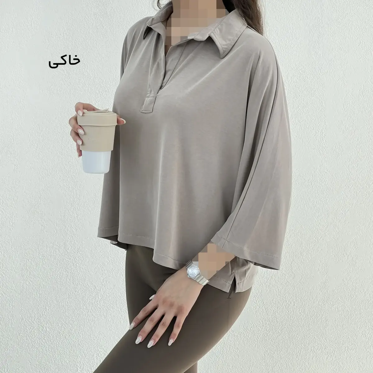 بلوز باکسی زنانه اویشو جلو بسته | آی بولک