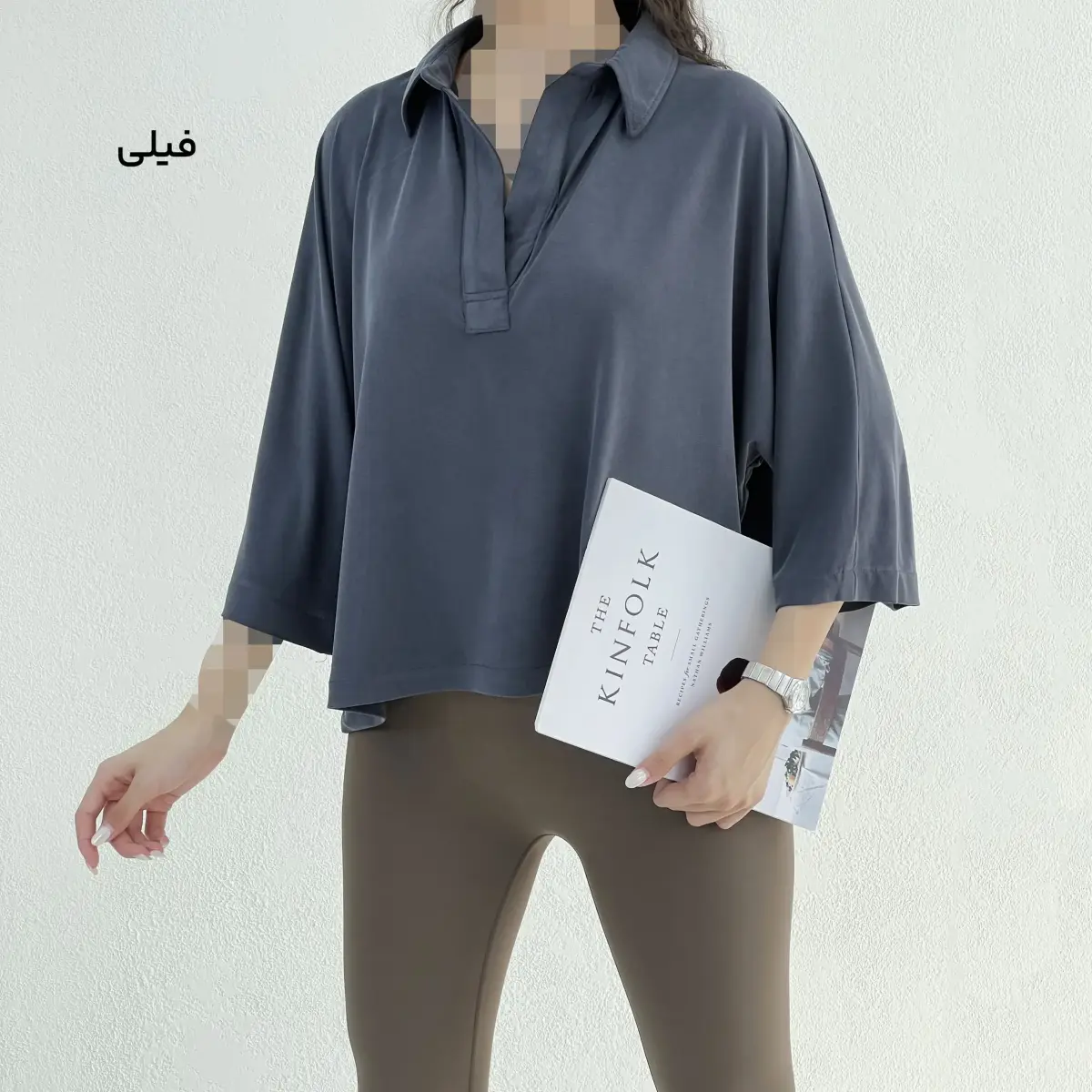 بلوز باکسی زنانه اویشو جلو بسته | آی بولک